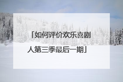 如何评价欢乐喜剧人第三季最后一期