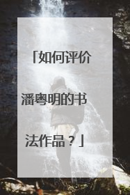 如何评价潘粤明的书法作品？