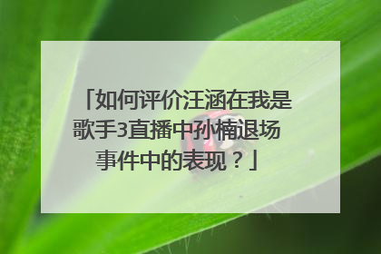 如何评价汪涵在我是歌手3直播中孙楠退场事件中的表现?