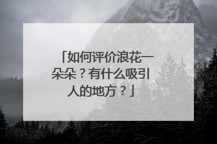 如何评价浪花一朵朵?有什么吸引人的地方?