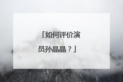 如何评价演员孙晶晶？