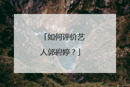如何评价艺人郭碧婷?
