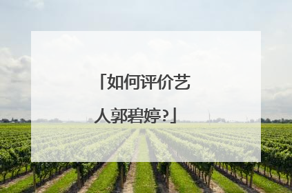 如何评价艺人郭碧婷?