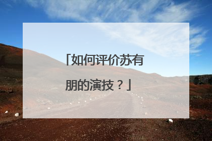 如何评价苏有朋的演技?
