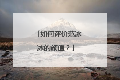 如何评价范冰冰的颜值?