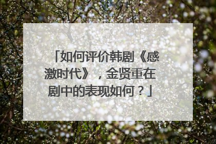 如何评价韩剧《感激时代》，金贤重在剧中的表现如何？