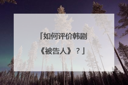 如何评价韩剧《被告人》？