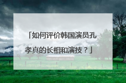 如何评价韩国演员孔孝真的长相和演技？
