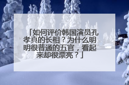 如何评价韩国演员孔孝真的长相？为什么明明很普通的五官，看起来却很漂亮？