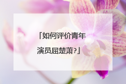 如何评价青年演员屈楚萧?