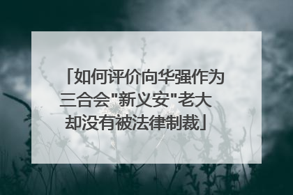 如何评价向华强作为三合会