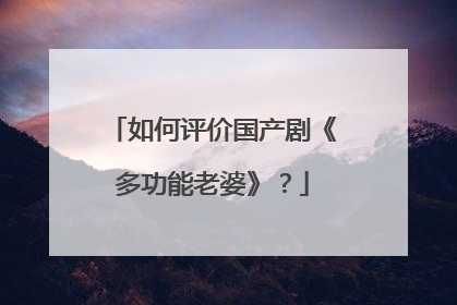 如何评价国产剧《多功能老婆》?