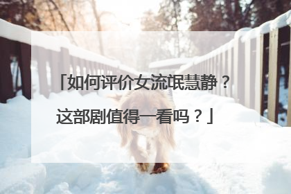 如何评价女流氓慧静？这部剧值得一看吗？