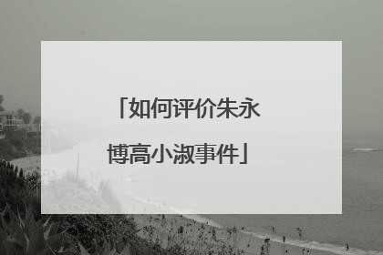 如何评价朱永博高小淑事件