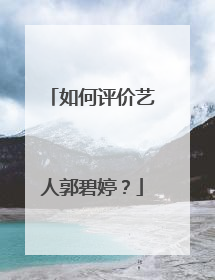 如何评价艺人郭碧婷？