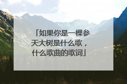 如果你是一棵参天大树是什么歌，什么歌曲的歌词