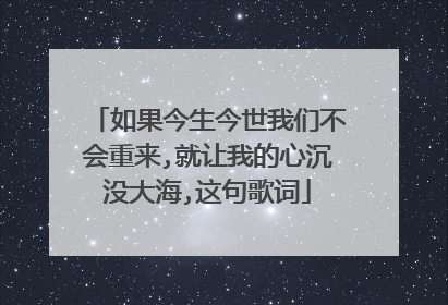 如果今生今世我们不会重来,就让我的心沉没大海,这句歌词