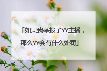 如果我举报了YY主播，那么YY会有什么处罚
