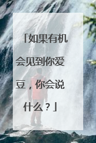 如果有机会见到你爱豆，你会说什么？