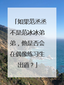 如果范丞丞不是范冰冰弟弟，他是否会在偶像练习生出道？