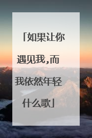 如果让你遇见我,而我依然年轻什么歌