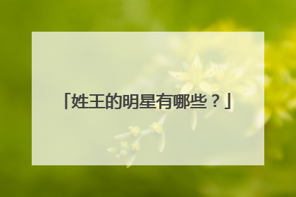 姓王的明星有哪些？