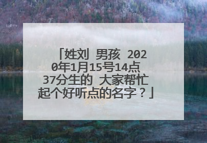 姓刘 男孩 2020年1月15号14点37分生的 大家帮忙起个好听点的名字？