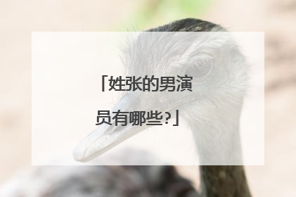 姓张的男演员有哪些?