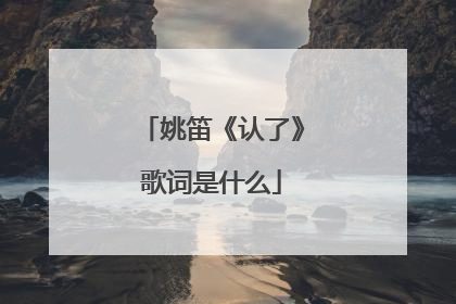 姚笛《认了》歌词是什么