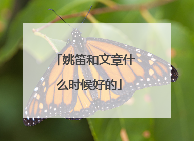 姚笛和文章什么时候好的