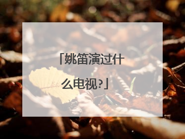 姚笛演过什么电视?