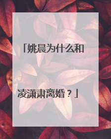 姚晨为什么和凌潇肃离婚？