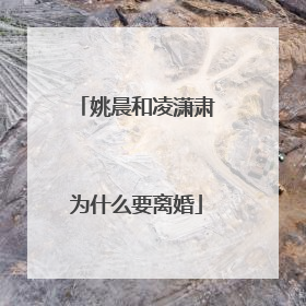 姚晨和凌潇肃为什么要离婚