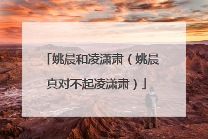 姚晨和凌潇肃（姚晨真对不起凌潇肃）