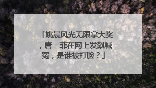 姚晨风光无限拿大奖,唐一菲在网上发飙喊冤,是谁被打脸?