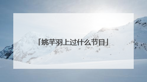 姚芊羽上过什么节目