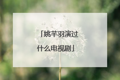姚芊羽演过什么电视剧