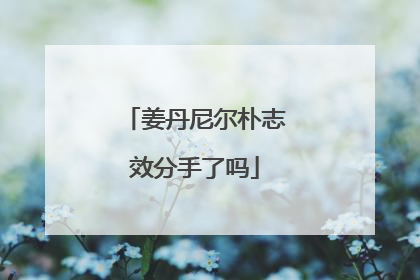 姜丹尼尔朴志效分手了吗