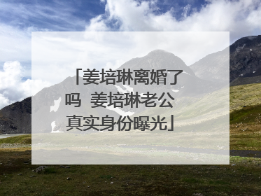 姜培琳离婚了吗 姜培琳老公真实身份曝光