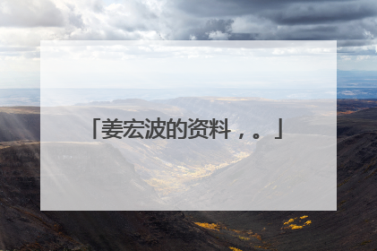 姜宏波的资料，。