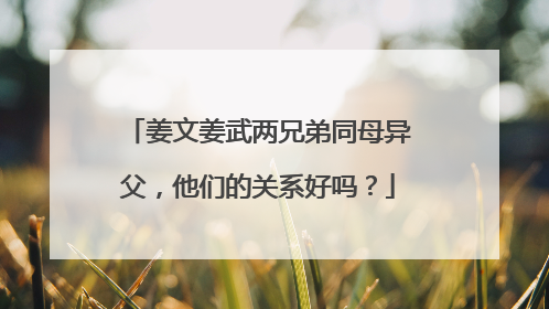 姜文姜武两兄弟同母异父，他们的关系好吗？