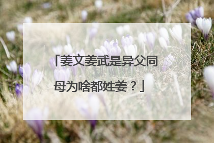 姜文姜武是异父同母为啥都姓姜？