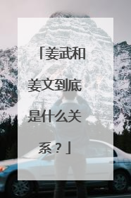 姜武和姜文到底是什么关系？