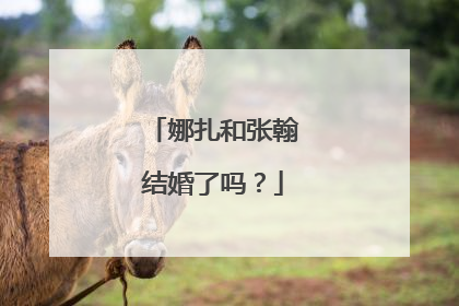 娜扎和张翰结婚了吗?