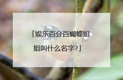 娱乐百分百蝴蝶姐姐叫什么名字?
