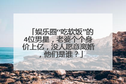 娱乐圈“吃软饭”的4位男星，老婆个个身价上亿，没人愿意离婚，他们是谁？