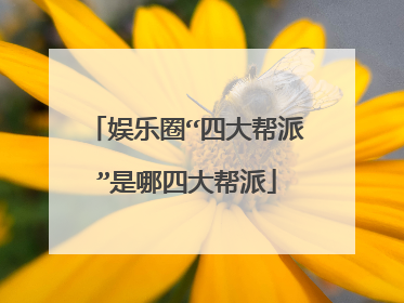 娱乐圈“四大帮派”是哪四大帮派