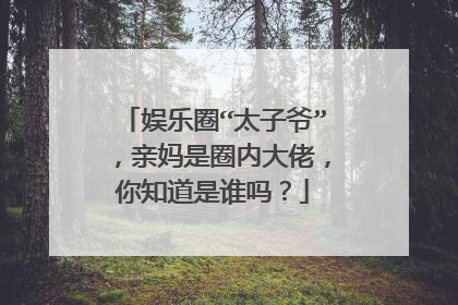 娱乐圈“太子爷”,亲妈是圈内大佬,你知道是谁吗?