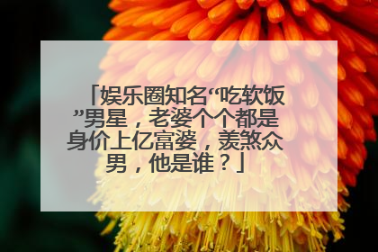娱乐圈知名“吃软饭”男星,老婆个个都是身价上亿富婆,羡煞众男,他是谁?