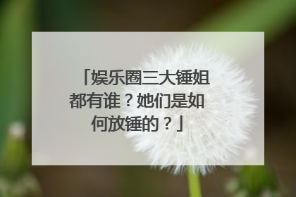 娱乐圈三大锤姐都有谁?她们是如何放锤的?